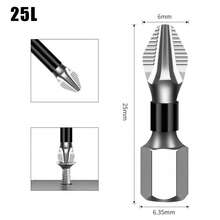 High Hardness Cross Head Bits, Anti-Slip Cross Head Bits S2 Strong Magnet 5A Black Anti-Slip, Suitable For Electric Drill And Electric Screwdriver, High Hardness Steel Bits Resistant To Impact - C-Silver - View 16