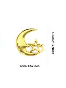 6pcs Metal Star & Moon Napkin Rings, Suitable For Holiday Table Decor, Dinner Napkin Holders, Minimalist Napkin Rings - Multicolor - View 6
