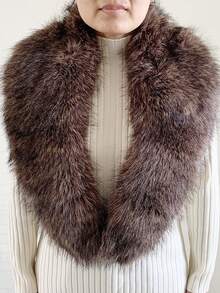 3pc  Fabric    Elegant    None    Fur Collar And Cuffs  Autumn And Winter - Cà phê nâu - Xem 3