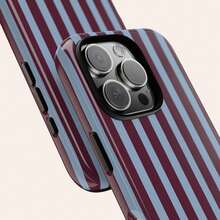 Pink & White Striped Phone Case, Compatible For IPhone 17 /16/ 15/ 14/ 13/ 12/ 11/ Plus/ Pro/ Pro Max 17Air And Galaxy S25/S24 Plus/S23/S22/S21 Ultra - 藍色 - 查看 4