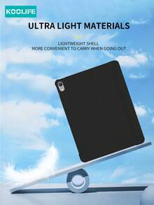 Koolife 1pc Quadrangular Anti-Drop Tri-Fold Tablet Protective Case, Auto Wake/Sleep, Pencil Slot, Minimalist/Casual/ Compatible With Ipad 10th Gen 10.9", IPad 10.2" 7/8/9th Gen, IPad Air 1/2/3/4/5 10.9", IPad Pro 11" 18/20/21/22, IPad Pro 12.9" 18/20/21/22, IPad Mini 4/5/6 - Black - View 4