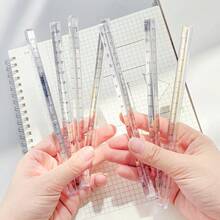 20cm Transparent Plastic Triangle Ruler, 3D Triangle Scale Ruler, Simple And Clear Ruler For 1st Grade Students, School Office Drawing Exam Measurement Tool - Single Piece - View 2