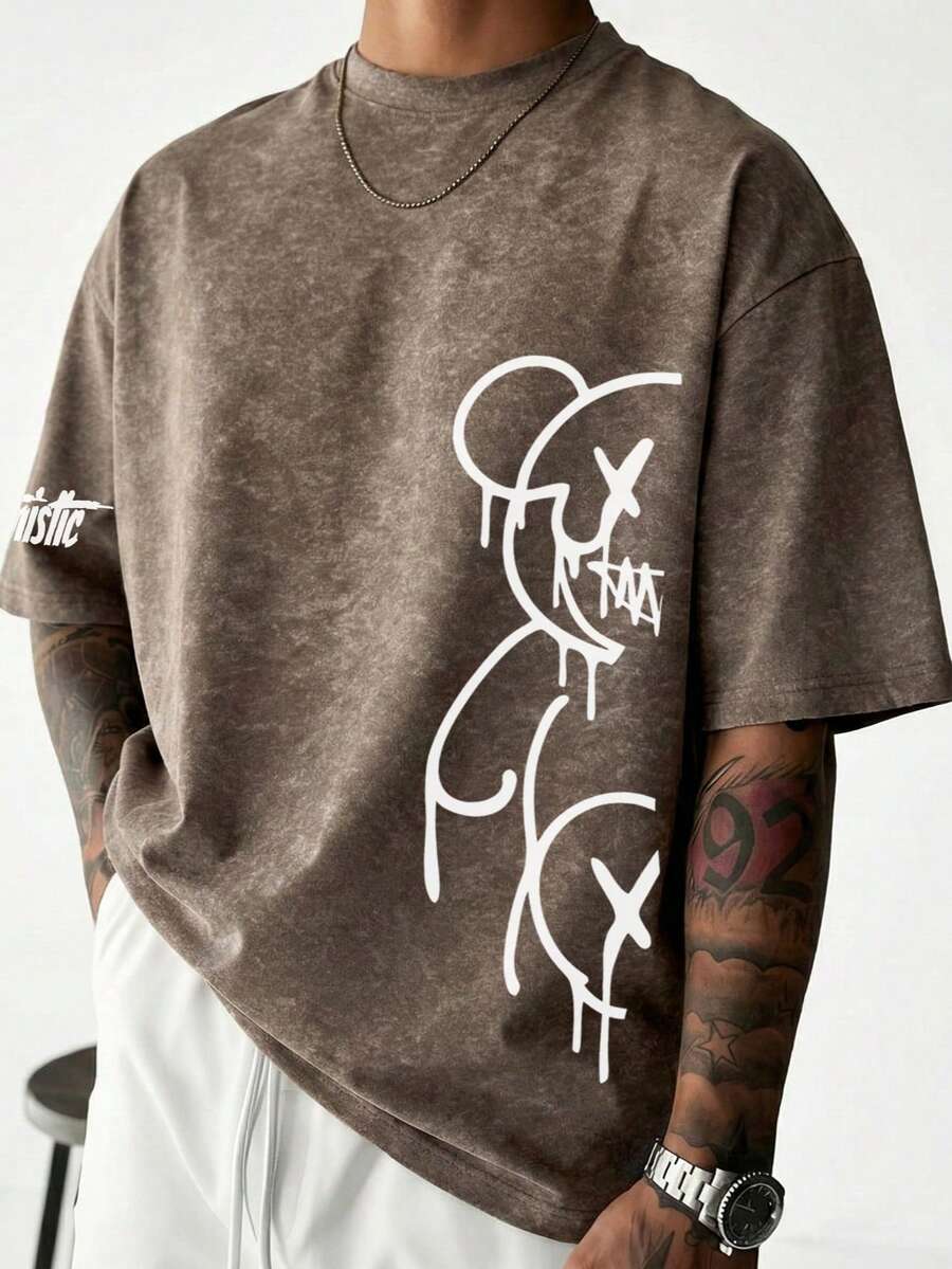 Zrgoth 男士休闲百搭简约印花元素短袖T恤