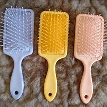 1支印花花卉图案发梳，顺滑透气，蓬松柔软，可按摩，方形设计，女士发梳，ABS材质 - 紫色 - 查看 3