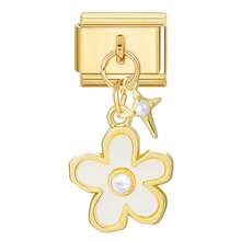 Pulseira modular com pingente interligável, decorada com elementos de coração, laço, lua e flor. Ideal como presente para amigos/casais, perfeita para Natal, Ano Novo, Halloween e Dia dos Namorados. Design encantador, joia em aço inoxidável, produto local, prático e moderno. Essencial para o Natal e o Halloween. Tons outonais, estilo natalino. - M291408 M291580 M292448 - Ver 10