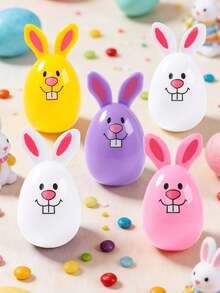 12pcs Plastic Rabbit Shaped Fillable Easter Eggs, Creative Hollow Rabbit Eggs For Easter Egg Hunt, Basket Filler, Prizes, Party Favors - Multicolor - View 3