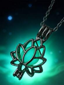 1 件夜光镂空莲花吊坠项链，适合万圣节和派对 - 夜光蓮花項鍊 - 查看 7