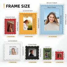 1pc/3pcs Wavy Design Photo Frame For Wall & Tabletop Decoration, Artistic Creative Home Decor With Multi-Color Waves - 7 Standard Sizes 4x4in, 4x6in, 5x7in, 6x6in, 8x8in, 8x10in, 11x14in - Modern Stylish Interior Accent, Fun Picture Frames, Scalloped Picture Frame- Graduation Wedding Gift (Random Photo Paper) - 波浪形 - 查看 3