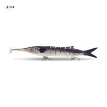 1pc 55g 9.45" Multi-Jointed Hard Bait Lure - Saltwater Swimbait With Treble Hooks, Iridescent Effect Suitable For Bass, Striped Bass And Steelhead - Realistic Freshwater And Saltwater Fishing Lure | Sturdy Metal Lip, Floating Fishing Bait - Multicolor - View 14