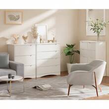 Armario alto con 4 cajones y asas incrustadas, blanco - Negro - Ver 10