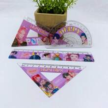 一套女巫猎人主题直尺，学习文具，礼物，创意卡通学生四件套 - 彩色 - 查看 4