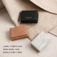 Minimalist Velvet Tri-Fold Multi-Card Slots Cute Student Wallet, Women Short Style Coin Purse - Multicolor - View 3