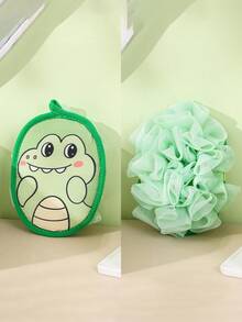 Juego esencial para el baño del bebé - Esponja y estropajo de baño 2 en 1, guantes antideslizantes para el baño del bebé, diseño colgante grueso, esponja de baño suave y sin desprendimiento, toalla de baño para bebé de doble cara - Multicolor - Ver 15