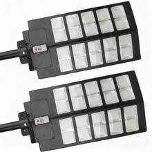 Solar Street Lights Outdoor, IP 44 Waterproof Solar Street Lights, 800 LEDs Commercial Parking Lot Flood Lights, Dusk To Dawn, Easy Installation, Solar Security Flood Lights With Motion Sensor And Remote For Yard, Decks, Garage, Driveway - 黑色 - 查看 9