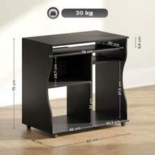 Custer Desk With Keyboard Tray, Shelf, Black PC Desk 80 X 48 X 75 Cm