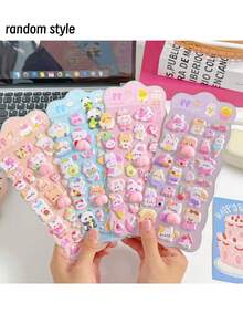3D Cute Soft Squishy Stickers, Adorable Animal Designs Like Rabbit & Bear, Handmade Decorative Stickers For Notebooks, Planners, Phone Cases - Multicolor - View 11