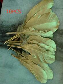 10/40/100 pezzi Piume naturali dorate di oca fatte a mano, lunghe 15-20 cm, adatte per artigianato fai-da-te, decorazioni per matrimoni, cosplay, ali di angeli, fatine e altro ancora. - Multicolore - Visualizzare 12