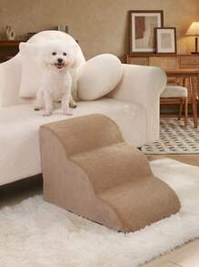 PETSIN 1 件米色宠物楼梯，底部防滑，柔软，可拆卸和清洗，适合受伤或年老的狗，以及患有关节痛的宠物 - 米色 - 查看 7