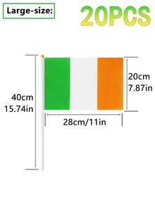 50/30/20/10/5 Pcs St. Patrick's Day Flags, Irish National Flags, Irish Hand Held Round Top Flags, Party Decorations, Suitable For Parades, World Cup, Festivals, International Holidays - Multicolor - View 13