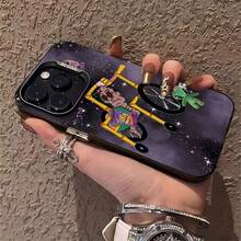 Funda para teléfono "Abuela y Amigos Extraterrestres", compatible con fundas ,  17,  17 Pro,  16 Pro Max,  15 Pro Max,  14 y  13. Fabricada en TPU de alta calidad, duradera, resistente a caídas y única. Un regalo fantástico para familiares, amigos y seres queridos, perfecta para cumpleaños, San Valentín y ocasiones especiales. - Negro - Ver 4