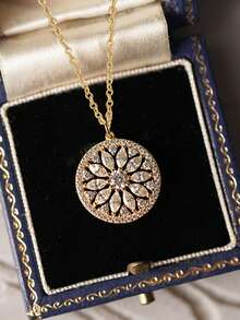 1件浪漫立方氧化锆项链吊坠，女士情人节礼物，结婚首饰 - 1# - 查看 6