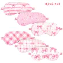 6pcs/3pcs/1pc Soft Sleep Eye Mask, Plush Plush Eye Mask, Comfortable Sleep Mask For Travel, Nap, Party, Women, Random Pattern - Mesh Bow - View 7