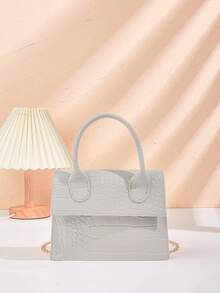 1 件女士鳄鱼纹压花手提包，链条肩带斜挎方包，时尚简约，适合日常使用和聚会，是理想的礼物之选。 - 彩色 - 查看 11