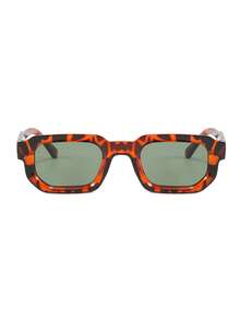 1 Pair Men's Leopard Print Square PC Frame Casual Versatile Street Style Fashion Glasses - Leopard Print - View 3