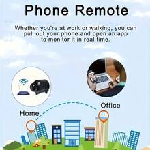 1pc Mini Wireless Home Bullet Hidden Camera, Wireless Network WiFi Security Monitoring Camera, USB Power Supply Without Batteries, With High-Definition Night Vision Function, Motion Detection, Remote Control Through Mobile Phone, Easy To Install, Suitable For Indoor And Outdoor Pets, Elderly People Monitoring/Home/Recording/Forensics. - 黑色 - 查看 4