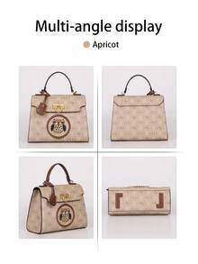 2026 New Retro Owl Print Patchwork Women's Handbag, Niche Design Luxury Chain Shoulder Bag, High-Quality Hardware, Large Capacity Commuter Versatile Tote Bag, Elegant Maternity Bag - Multicolor - View 6