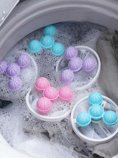 1/3/4个随机颜色洗衣除毛球、去绒毛、去浮毛袋，衣物清洁过滤袋，用于清洁、去除、吸除、过滤毛发，衣物清洁护理球，适用于洗衣机清洁和过滤
