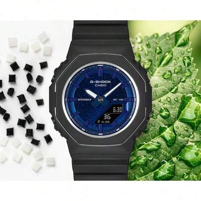  Casio G-SHOCK GA-2100P-1A2 "CasiOak" Men's Watch, 200M Waterproof, Shock Resistant, Starry Blue Dial, Analog-Digital Display