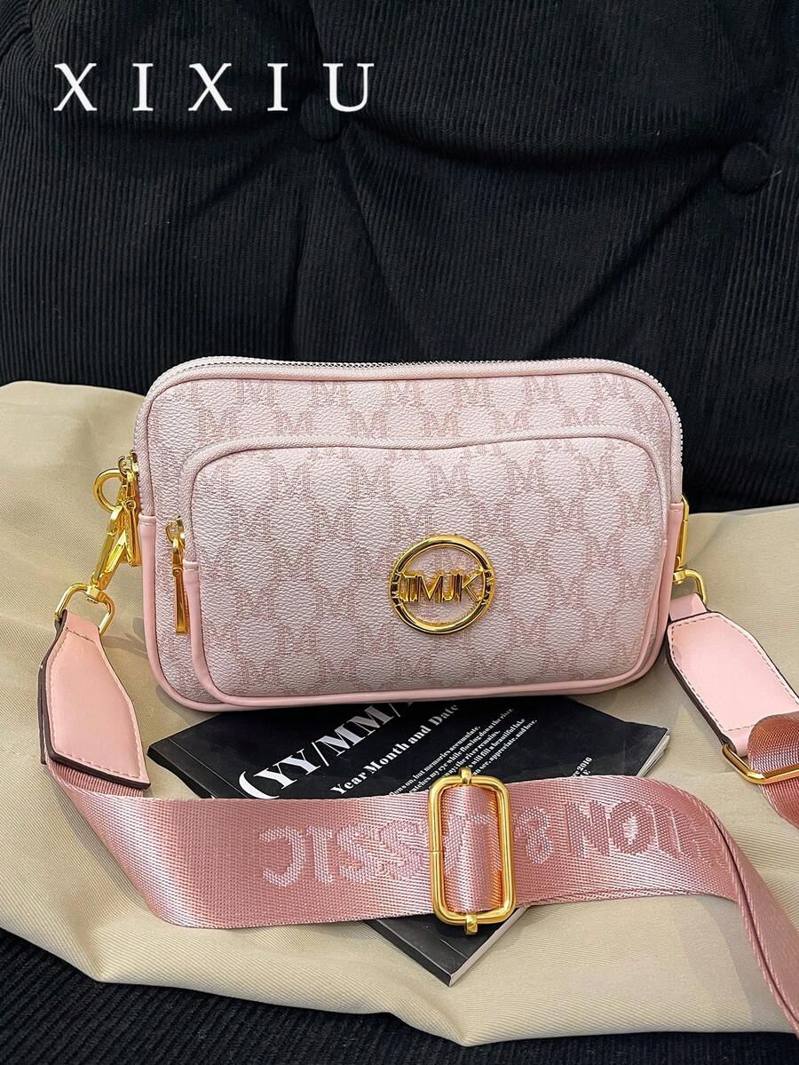 New Fashion Classic Versatile Solid Color PU Waterproof Fabric Diamond Pattern Design Retro Fashion Metal Decor Square Shoulder Bag