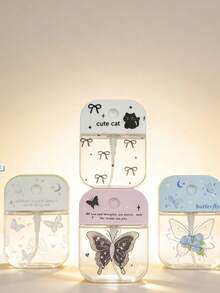 1pc 30ML Travel Refillable Spray Bottle, Butterfly & Kitten Print Mist Sprayer, Portable Carry-On Spray Dispenser - Multicolor - View 2