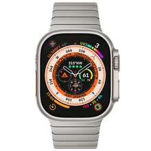 Titanium & Stainless Steel Link Bracelet Compatible With Apple Watch Band Ultra 3 2 1 Band 49mm Series11 10 9 8 7 6 5 4 3 2 1 46mm 42mm 45mm 44mm 41mm 40mm 38mm Series 3-11 - Silver - View 2