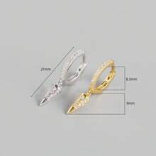 1对时尚奢华小众设计垂坠耳环，百搭日常佩戴首饰礼品 - 幾何型 - 查看 4