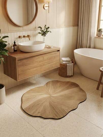 Badteppich mit unregelmäßigem Muster, 100% Polyester mit TPR-Rückseite, rutschfest, schnelltrocknend, Diatomeenerde-Teppich, ideal für Badezimmer, Esszimmer, Schlafzimmer, Wohnzimmer, Badematte, Fußmatte - hochsaugfähig & waschbar, einfach zu reinigen, für Dusche, Badewanne, Eingangsbereich, Frühlings- und Sommerdekoration, Badezimmerdekoration, Wohndekoration