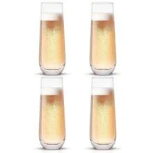 6只装，10盎司无柄香槟杯套装，水晶玻璃鸡尾酒杯，完美适用于派对、婚礼和各种场合。 - 透明 - 查看 4