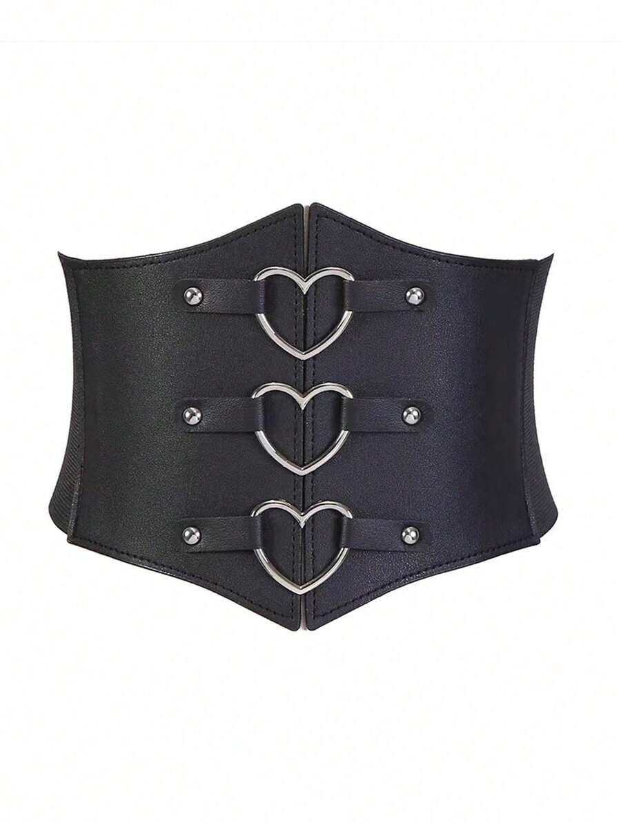 1 pièce Veste robe en PU pour femmes avec triple boucle, taille élastique, pour le quotidien et les vacances. Ceinture de corset serré pour femmes, gaine de taille pour amincir et contrôler les graisses abdominales - Multicolore - Voir 1