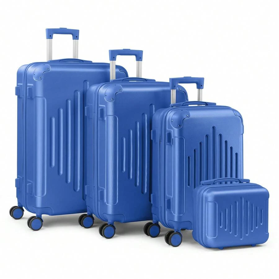 Premium ABS Luggage Set (4-Piece) With Non-TSA Locks – Deep Blue - Blue - View 1