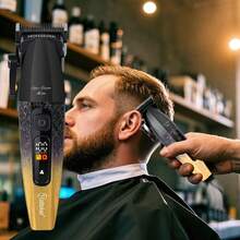 Hatteker 1pc Digital Hair Clipper, Barber Shop Hair Trimmer, Men's Electric Shaver - Multicolor - View 10