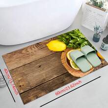 1pc Lemon Pattern Soft & Comfortable Kitchen Rug, Anti-Slip Oil-Proof Entrance Mat, Easy To Clean, Absorbent Bedside/Hallway/Bathroom/Laundry Room Decor - Multicolor - View 14