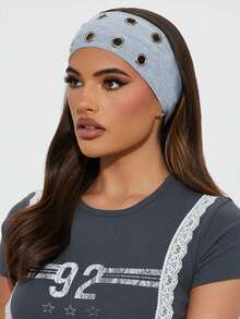 1pc Bestselling Simple Solid Color Elastic Headband, Versatile Yoga Sports Sweatband Hair Accessory - Multicolor - View 1