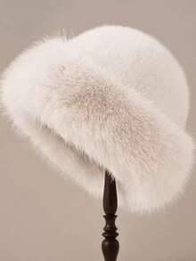 10/1pc Women's Winter Fleece Bucket Hat, Fashionable Thick Ladies Hat, Winter Warm Hat, Women's Winter Knitted Hat, Winter Gear, Women's Warm Hat, Women's Winter Hat - Multicolor - View 16