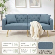 Sofa Bed Mattress - Blue + Teddy - View 8
