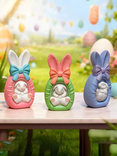 1pc New Easter Bunny Silicone Mold - DIY Cute Rabbit Candle And Plaster Mold, Suitable For Children's Room Decor