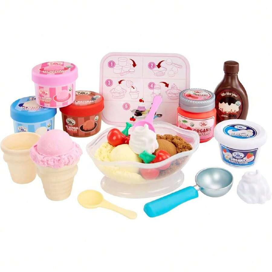 Little Tikes Creative Chefs Ice Cream Kit - con Arena de Juego Make-It! Mix, 17 Accesorios, Set de Juego Realista, para niños y niñas a Partir de 3 años, NO Comestible,40992463 - Multicolor - Ver 1