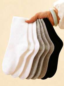 1/5/10/15/20 Paar zufällige Damen einfarbige retro minimalistische Knöchelsocken - Verschiedenfarbig - Übersicht 5