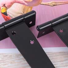 T-Shape Strap Gate Hinges, Sturdy Black Iron Hinges For Wooden Fences And Yard Gates - Black - View 7