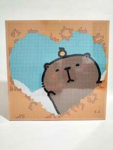 Kits De Pintura Diamantes De Capibara Diy 30x30+20x20 - Naranja corazon - Ver 1